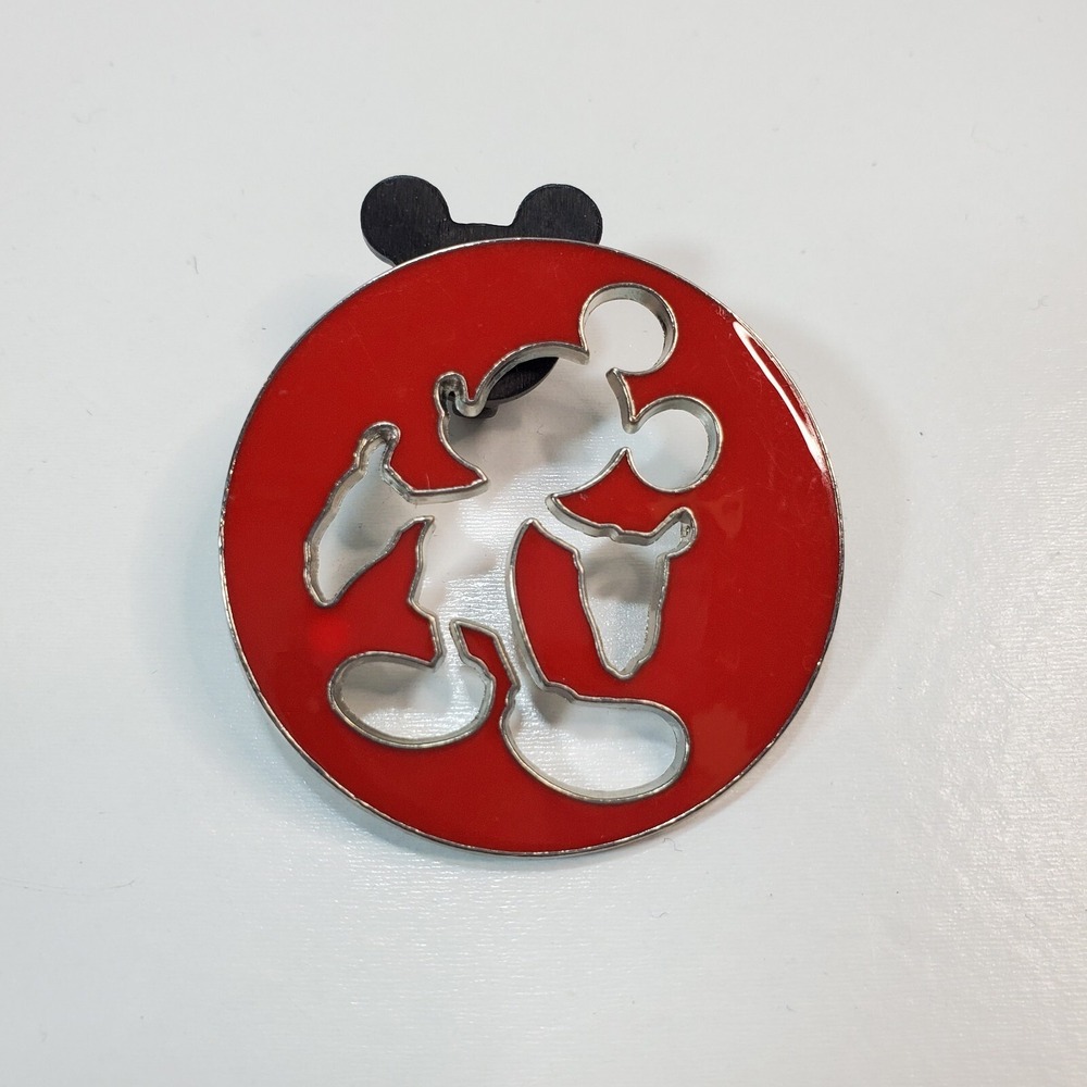Walt Disney Mickey Mouse Red Cut-Out Silhouette First Release Trading Lapel Pin